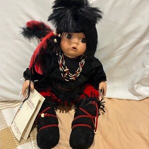 Artisan Doll with Red and Black Attire